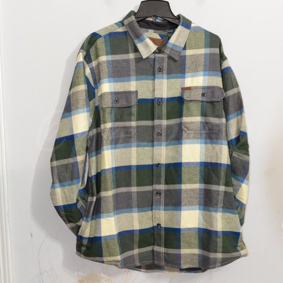 NWT GREEN Orvis men heavy weight flannel shirt - Picture 3 of 6